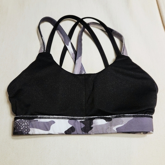 Champion C9 Camo Fitted Double Strap Sports Bra Black Grey X-Small - Picture 7 of 10